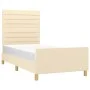 Estructura de cama con cabecero de tela color crema 80x200 cm de , Camas y somieres - Ref: Foro24-3125095, Precio: 150,91 €, ...
