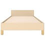 Bed frame with cream fabric headboard 80x200 cm by , Beds and slatted bases - Ref: Foro24-3125095, Price: 153,97 €, Discount: %