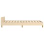 Bed frame with cream fabric headboard 80x200 cm by , Beds and slatted bases - Ref: Foro24-3125095, Price: 153,97 €, Discount: %