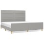Bed frame with headboard light gray fabric 160x200 cm by , Beds and slatted bases - Ref: Foro24-3125146, Price: 221,05 €, Dis...