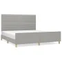 Bed frame with headboard light gray fabric 160x200 cm by , Beds and slatted bases - Ref: Foro24-3125146, Price: 218,67 €, Dis...