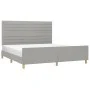 Bettgestell mit Kopfteil aus hellgrauem Stoff 160x200 cm von , Betten und Lattenroste - Ref: Foro24-3125146, Preis: 221,96 €,...