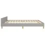 Bed frame with headboard light gray fabric 160x200 cm by , Beds and slatted bases - Ref: Foro24-3125146, Price: 218,67 €, Dis...