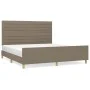 Bed frame with headboard in taupe gray fabric 160x200 cm by , Beds and slatted bases - Ref: Foro24-3125150, Price: 237,15 €, ...