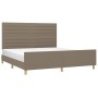 Bed frame with headboard in taupe gray fabric 160x200 cm by , Beds and slatted bases - Ref: Foro24-3125150, Price: 241,73 €, ...