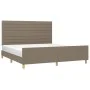 Bed frame with headboard in taupe gray fabric 160x200 cm by , Beds and slatted bases - Ref: Foro24-3125150, Price: 237,15 €, ...