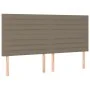 Bed frame with headboard in taupe gray fabric 160x200 cm by , Beds and slatted bases - Ref: Foro24-3125150, Price: 237,15 €, ...