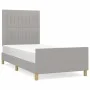 Light gray fabric bed frame with headboard 80x200 cm by , Beds and slatted bases - Ref: Foro24-3125171, Price: 128,80 €, Disc...