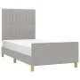Light gray fabric bed frame with headboard 80x200 cm by , Beds and slatted bases - Ref: Foro24-3125171, Price: 128,80 €, Disc...