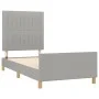 Light gray fabric bed frame with headboard 80x200 cm by , Beds and slatted bases - Ref: Foro24-3125171, Price: 128,80 €, Disc...