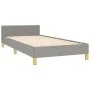Light gray fabric bed frame with headboard 80x200 cm by , Beds and slatted bases - Ref: Foro24-3125171, Price: 128,80 €, Disc...
