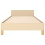 Bettrahmen mit cremefarbenem Stoffkopfteil 100x200 cm von , Betten und Lattenroste - Ref: Foro24-3125200, Preis: 137,43 €, Ra...
