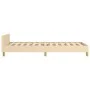 Bed frame with cream fabric headboard 100x200 cm by , Beds and slatted bases - Ref: Foro24-3125200, Price: 142,83 €, Discount: %