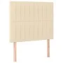 Bed frame with cream fabric headboard 100x200 cm by , Beds and slatted bases - Ref: Foro24-3125200, Price: 142,83 €, Discount: %