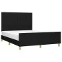 Bed frame with black fabric headboard 140x200 cm by , Beds and slatted bases - Ref: Foro24-3125221, Price: 208,40 €, Discount: %
