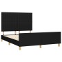 Bed frame with black fabric headboard 140x200 cm by , Beds and slatted bases - Ref: Foro24-3125221, Price: 211,71 €, Discount: %
