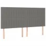 Bed frame with headboard dark gray fabric 160x200 cm by , Beds and slatted bases - Ref: Foro24-3125228, Price: 231,76 €, Disc...