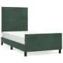 Estructura cama con cabecero terciopelo verde oscuro 80x200 cm de , Camas y somieres - Ref: Foro24-3125785, Precio: 138,02 €,...
