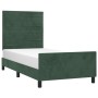 Estructura cama con cabecero terciopelo verde oscuro 80x200 cm de , Camas y somieres - Ref: Foro24-3125785, Precio: 142,26 €,...