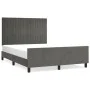 Dark gray velvet bed frame with headboard 140x190 cm by , Beds and slatted bases - Ref: Foro24-3125874, Price: 214,21 €, Disc...