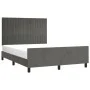 Dark gray velvet bed frame with headboard 140x190 cm by , Beds and slatted bases - Ref: Foro24-3125874, Price: 214,21 €, Disc...