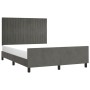 Estructura cama con cabecero terciopelo gris oscuro 140x190 cm de , Camas y somieres - Ref: Foro24-3125874, Precio: 206,17 €,...