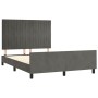 Estructura cama con cabecero terciopelo gris oscuro 140x190 cm de , Camas y somieres - Ref: Foro24-3125874, Precio: 206,17 €,...