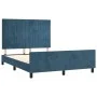 Estructura cama con cabecero terciopelo azul oscuro 140x200 cm de , Camas y somieres - Ref: Foro24-3125883, Precio: 223,26 €,...