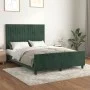 Estructura cama con cabecero terciopelo verde oscuro 140x190 cm de , Camas y somieres - Ref: Foro24-3125876, Precio: 218,65 €...