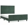 Dark green velvet bed frame with headboard 140x190 cm by , Beds and slatted bases - Ref: Foro24-3125876, Price: 218,65 €, Dis...