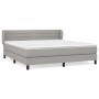 Box spring bed with light gray fabric mattress 160x200 cm by , Beds and slatted bases - Ref: Foro24-3126333, Price: 522,66 €,...