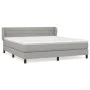Box spring bed with light gray fabric mattress 160x200 cm by , Beds and slatted bases - Ref: Foro24-3126333, Price: 501,52 €,...