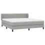 Box spring bed with light gray fabric mattress 160x200 cm by , Beds and slatted bases - Ref: Foro24-3126333, Price: 501,52 €,...