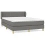 Box spring bed with dark gray fabric mattress 140x200 cm by , Beds and slatted bases - Ref: Foro24-3126966, Price: 432,67 €, ...
