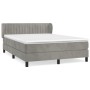 Box spring bed with light gray velvet mattress 140x190 cm by , Beds and slatted bases - Ref: Foro24-3127607, Price: 469,81 €,...