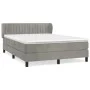Box spring bed with light gray velvet mattress 140x200 cm by , Beds and slatted bases - Ref: Foro24-3127613, Price: 462,26 €,...