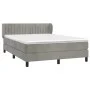 Box spring bed with light gray velvet mattress 140x200 cm by , Beds and slatted bases - Ref: Foro24-3127613, Price: 462,26 €,...