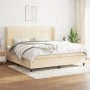 Box spring bed with cream fabric mattress 200x200 cm by , Beds and slatted bases - Ref: Foro24-3128154, Price: 636,59 €, Disc...