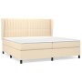 Box spring bed with cream fabric mattress 200x200 cm by , Beds and slatted bases - Ref: Foro24-3128154, Price: 634,32 €, Disc...