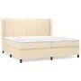 Box spring bed with cream fabric mattress 200x200 cm by , Beds and slatted bases - Ref: Foro24-3128154, Price: 636,59 €, Disc...