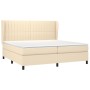 Box spring bed with cream fabric mattress 200x200 cm by , Beds and slatted bases - Ref: Foro24-3128154, Price: 634,32 €, Disc...
