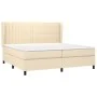 Box spring bed with cream fabric mattress 200x200 cm by , Beds and slatted bases - Ref: Foro24-3128154, Price: 636,59 €, Disc...