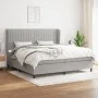 Cama box spring con colchón tela gris claro 200x200 cm de , Camas y somieres - Ref: Foro24-3128149, Precio: 692,50 €, Descuen...