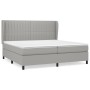 Box spring bed with light gray fabric mattress 200x200 cm by , Beds and slatted bases - Ref: Foro24-3128149, Price: 696,14 €,...