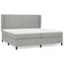 Box spring bed with light gray fabric mattress 200x200 cm by , Beds and slatted bases - Ref: Foro24-3128149, Price: 690,78 €,...