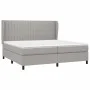 Box spring bed with light gray fabric mattress 200x200 cm by , Beds and slatted bases - Ref: Foro24-3128149, Price: 690,78 €,...