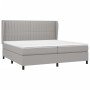 Cama box spring con colchón tela gris claro 200x200 cm de , Camas y somieres - Ref: Foro24-3128149, Precio: 657,50 €