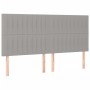 Box spring bed with light gray fabric mattress 200x200 cm by , Beds and slatted bases - Ref: Foro24-3128149, Price: 696,14 €,...