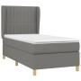 Cama box spring con colchón tela gris oscuro 80x200 cm de , Camas y somieres - Ref: Foro24-3128638, Precio: 343,00 €, Descuen...