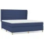 Box spring bed with blue fabric mattress 160x200 cm by , Beds and slatted bases - Ref: Foro24-3128619, Price: 554,56 €, Disco...